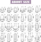 Bud Vases - in Bulk 24,Vintage Small Glass Bud Vases for Flowers, Clear Crystal Mini Glasses in Bulk, Small Flower Design for Centerpieces Wedding Decorations Home Flower Party Decor