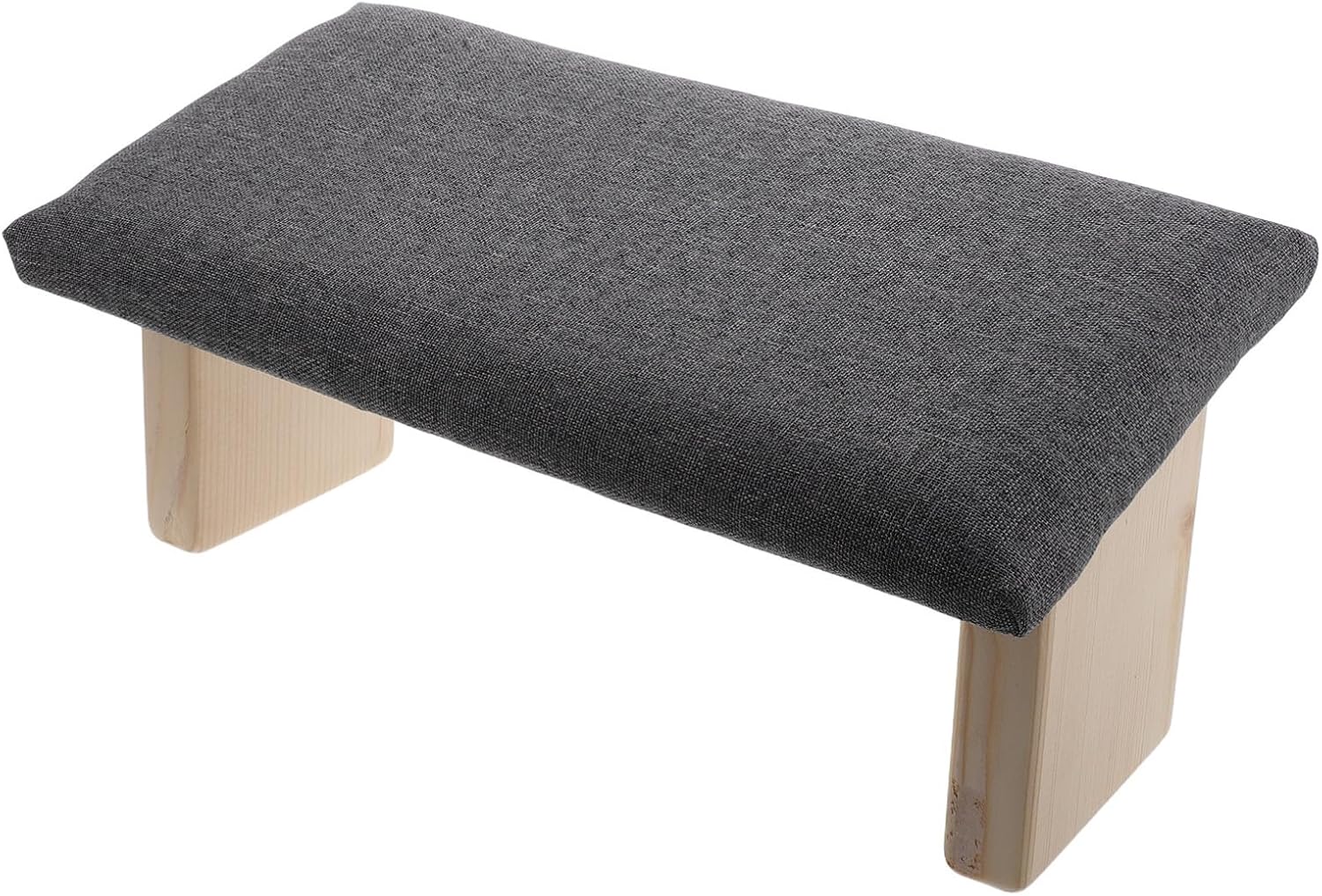 Cabilock Foldable Bench Wooden Stool Deep Gray Folding Prayer Stool and Mindfulness Sitting