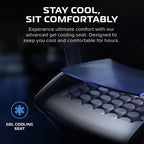 RESPAWN SPIRE Ergonomic Office Chair with Lumbar Support, Headrest, Adjustable Arms and Cooling Gel Seat Cushion, Comfy Breathable Mesh Seat for Home Office, High Back Reclining Gaming Chair - Black