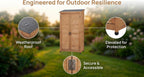 Outdoor Metal Top Wooden 3 Adjustable Shelves Storage Sheds Garden(Light Brown)