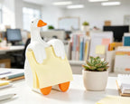 Silly Goose Pop-up Sticky Note Dispenser, Includes 1 Pad of 3x3 in Super Sticky Notes, 100 Sheets, Resin Cute Handmade Desk Holder for Office & Home, Funny Goose Desk Decorations-Orange