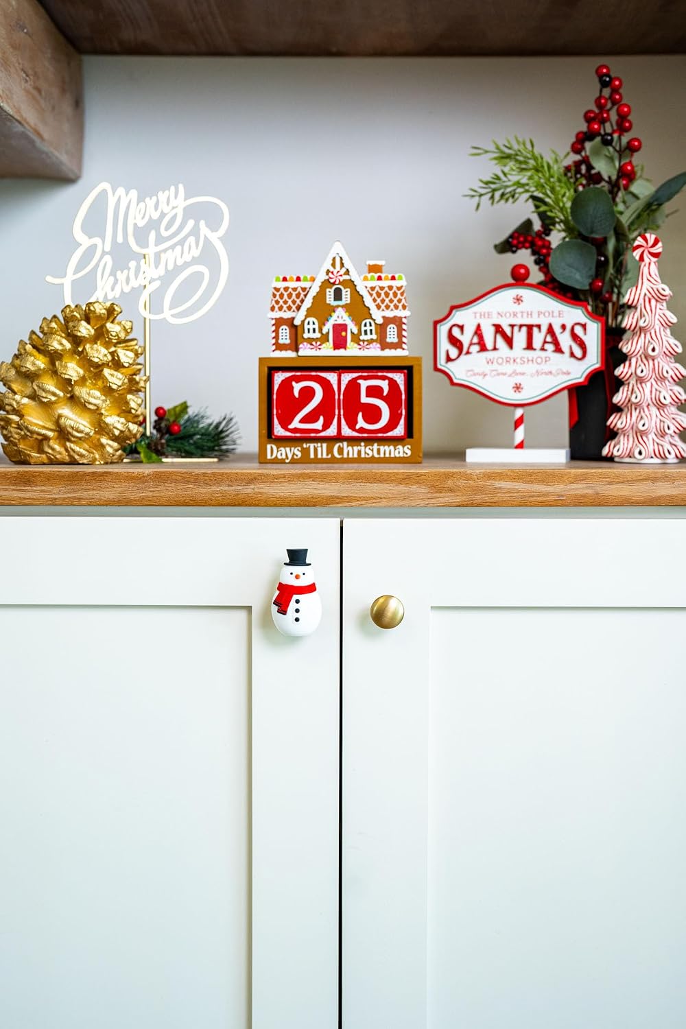Knobēz: Decorative Knob Covers - Snowman - 8pk - Stretch Over Hardware Decorations, Holiday-Winter-Christmas, Kitchen-Bathroom-Dressers-Home