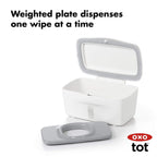 OXO Tot Expandable 4 Pack Dresser Drawer Divider and Gray 1 Count Perfect Pull Wipes Dispenser Bundle