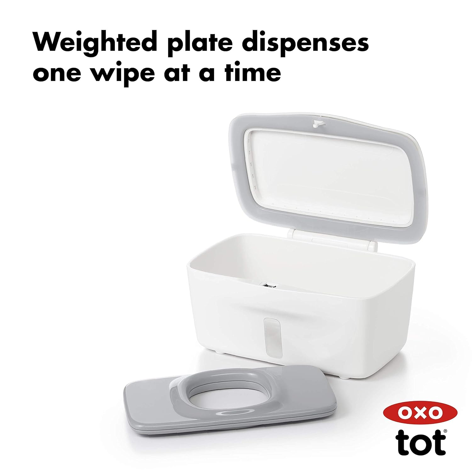 OXO Tot Expandable 4 Pack Dresser Drawer Divider and Gray 1 Count Perfect Pull Wipes Dispenser Bundle