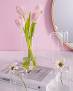 ZENS Bud Vases in Bulk Set of 16, Modern Small Glass Vases for Flower Clear Bud Vases for Wedding Centerpiece, Modern Blown Small Vase for Flowers, Wedding Party Events Decorative Home Decor