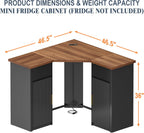 GDLF Corner Bar Cabinet with Fridge Space, Corner Coffee Bar Station with Storage, L Shaped Liquor Wine Cabinet for Home