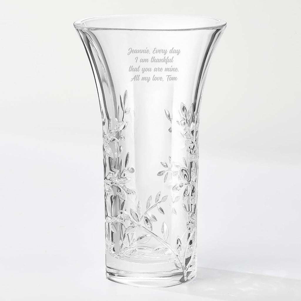 Things Remembered Vera Wang Engraved Crystal Leaf Vase