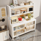 Kitchen Pantry Storage Cabinet, Modern Hutch with Storage Drawers, Coffee Bar Workstation, Farmhouse Pantry Cabinet, for Kitchen, Bedroom, Dining Room, Office(White,152x90cm/59.8x35.4in)
