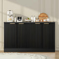 55" Fluted Buffet Sideboard Cabinet, Modern Accent Credenza Table | Adjustable Shelves, CARB P2 Certified Wood Console Cabinet for Kitchen, Dining Room, Living Room, Entryway