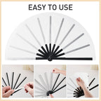 YumSur 20 Sets Sublimation Folding Clap Fan Blanks White Polyester Sublimation Fan Bulk DIY Heat Transfer Printing Fans for Line Dancing, Wedding, Graduation, Party