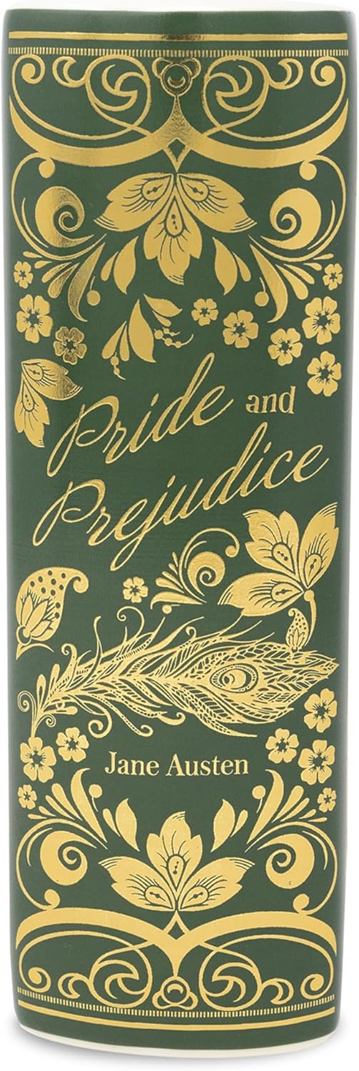 Steel Mill & Co Original Large Book-Shaped Decorative Vase, Ceramic Vases for Home Decor, Cute Bookshelf Decor, Unique Vase for Book Lovers (Pride and Prejudice - Collector's Edition)