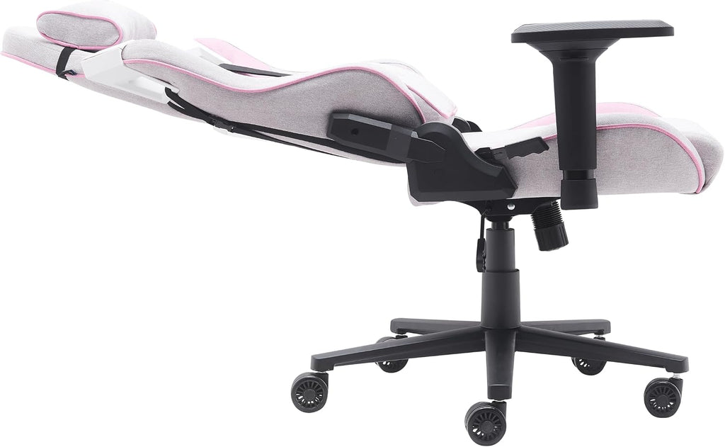 NEWSKILL Takamikura V2 Ergonomic Gaming Chair with 4D Armrests, 180° Backrest, Breathable Fabric and Steel Base, Pink