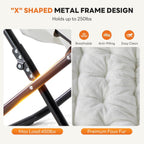 Sweetcrispy Comfy Chair for Adults, Foldable Living Room Chair, Soft Faux Fur Lounge for Bedroom Dorm Rooms, Comfortable Reading Chairs for Teens, X-Large