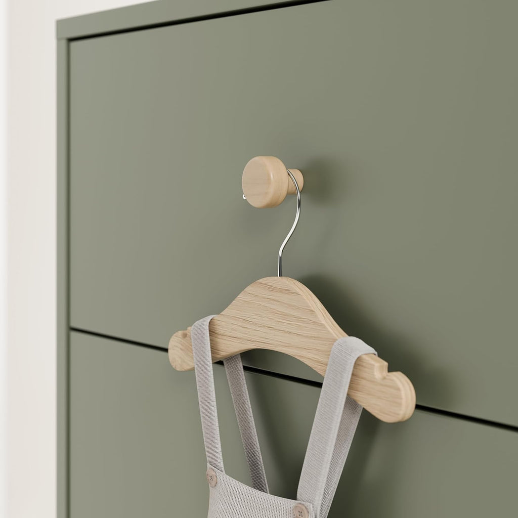 Storkcraft California 6-Drawer Double Dresser, Olive with Driftwood | GREENGUARD Gold Certified, Wood Dresser, Spacious Storage Organizer for Kids Bedroom, Safety Interlocking Drawer System