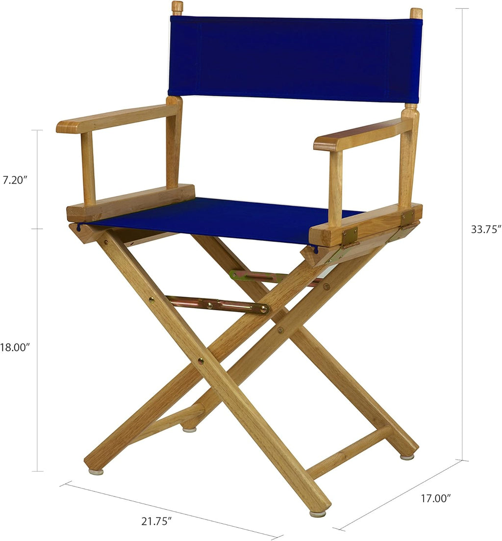 Casual Home 18" Director's Chair Natural Frame with Royal Blue Canvas