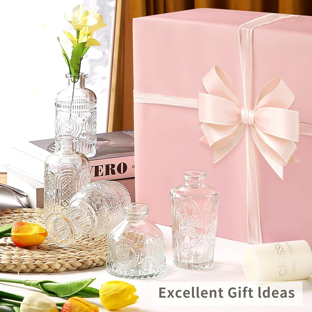 Glass Bud Vases in Bulk Set of 30 Pcs,Small Glass Vases for Flowers as Wedding Centerpieces for Tables,Clear Flower Vases Suitble for Wedding Decorations,Christmas Home Decor (Clear, 30 pcs)