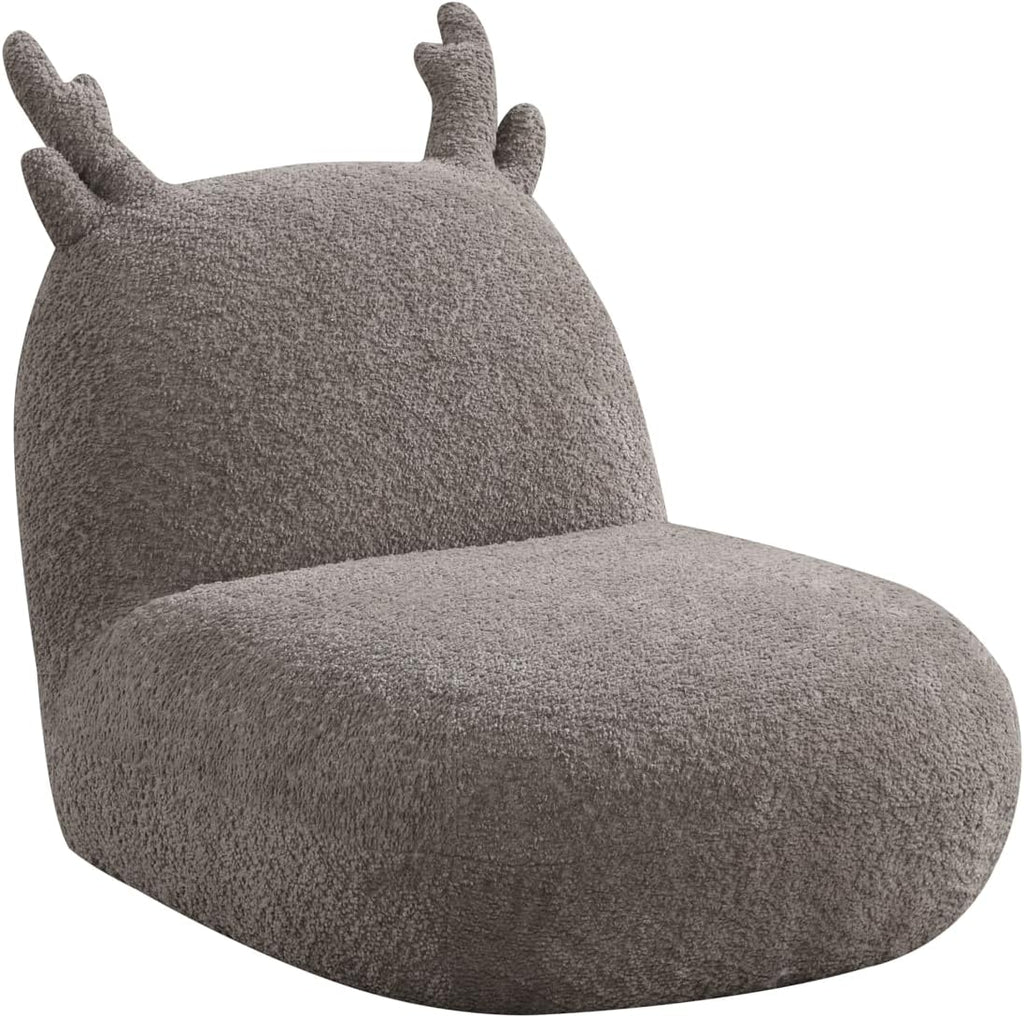 21.5" W Brown Chenille Deer Shaped Chair