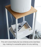 YAMAZAKI Home Tower Two-Tier Display & Corner Storage Shelf, Entryway Or Bedside Console Table for Humidifiers Or Plants, 31.5" - Steel + Wood