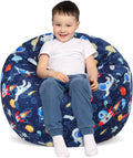 Decalsweet Bean Bag Chair for Kids Stuffed Animal Storage Beanbag Chairs,Toddler Toy Storage Organizer for Girls and Boys,Large 32'' Cover Only（No Filling)