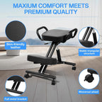Ergonomic Kneeling Chair Without Backrest, Ergonomic Kneeling Tool with Brake and Smooth Gliding Casters, Adjustable Stool for Home and Office, Extra Comfort Cushion, Angled Design
