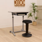 Mobile Adjustable Student Standing Desk, Portable Workstation, Grey