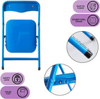 Heritage Kids Padded Folding Chair for Kids, Set of 2, Blue, Ages 3+