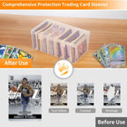Trading Card Storage Box with 6 Dividers,Toploads Storage Box Plastic Baseball Card Storage Box for 500+ Sports Cards 100+ Top Loads for MTG Magic TCG Yugioh Playing Card Case Holder (2 Pack)