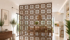 Decorative Hanging Divider Panels, Walnut, Set of 12