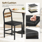 YATINEY Dining Chairs, Kitchen Chairs with Back Support, Upholstered Seat and Metal Legs, for Kitchen, Living Room, Rustic Brown and Black CY02L4BR