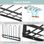 3 Pcs Boot Rack, Wall Mounted Boot Organizer for Closet, Iron Boots Hangers with Adhesive Hooks, Expansion Screws, Space-Saving Shoe Organizer for Entryway, Garage, Indoor Outdoor