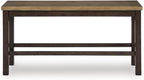 Signature Design by Ashley Sharlander Casual Counter Height Dining Bench with Foot Rest, Light Brown & Dark Brown