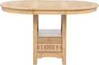 Coaster Home Furnishings - LAVON - 5-Piece Counter Height Dining Set - Oval Extendable Table with Storage & 4 Upholstered Chairs - Dining Room & Kitchen - Light Oak - 106628-S5