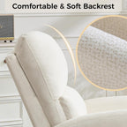 Swivel Rocker Recliner, Manual Swivel Glider Nursery Recliner Chair with Adjustable Headrest and Lumbar Support, Rocking Recling Chairs for Small Space, Living Room, Bedroom, Chenille White