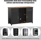 GDLF Large Coffee Bar Cabinet with Fridge Space, Mini Fridge Cabinet with Wine Storage, Buffet Sideboard Table for Home, Fluted Modern Design,53.2" L
