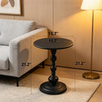 2P Vintage Metal Round Side Table, End Table for Sofa Bedside Nightstand, Accent Decorative Table for Small Space Living Room Bedroom (1, Black)