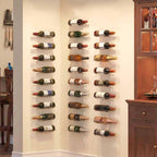Wall Mounted Wine Rack: Horizontal Wine Holder with Sturdy Construction - Wine Racks Display for Kitchen Bar Home Dining Décor - 2 Packs