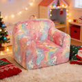 ALIMORDEN Kids Ultra-Soft Snuggle Foam Filled Chair, Cuddly Sherpa Reading Couch for Boys and Girls,Glow-in-The-Dark Unicorn Pattern