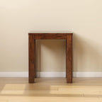 100% Solid Wood Stool, Walnut Wood Ottoman Footrest Stool Vanity Chair Bench Seat for Entryway Dining Bedroom Makeup (Walnut no Cushion, 1)