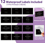COAZEX 3+1 Pack Clear Laundry Pods Container & Dryer Sheet Holder, Plastic Square Laundry Room Organization and Storage Jars with Black Lids, Scoops & Labels for Detergent, Powder, Dryer Balls