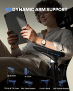 HUANUO Ergonomic Office Chair with 6D Armrest, Seat Depth Adjustment, Lumbar Support, Quiet Rubber Caster, High Back Mesh Gaming Chair with 3D Headrest, Big and Tall Desk Chair for Home Office, Black