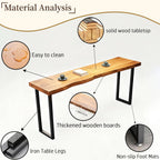 78.7in Bar Table,Solid Wood Narrow Counter Height Table, Industrial Kitchen Dining Table, for Coffee Shop, Living Room, Party Room, Small Space, Pub (78.7 * 17.71 * 41.3in)