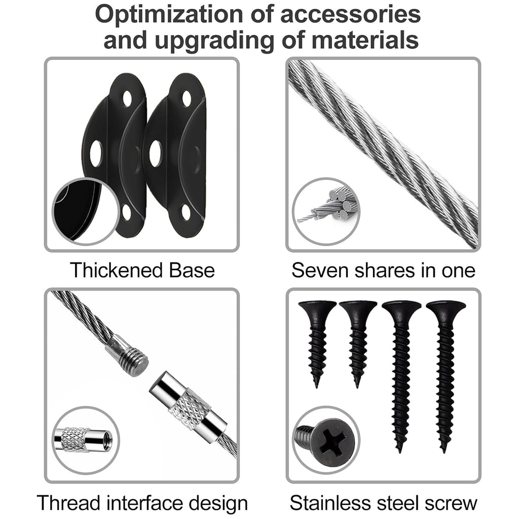 Furniture Anchors for Baby Proofing, Anti Tip Furniture Anchor Securing 420lbs Tension Earthquake Resistant Metal Furniture Wall Anchor Prevent Baby Pet from Falling Furniture（6 Pack，Black）