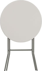 Flash Furniture Kathryn 31.5" Round All-Occasion Folding Bar Height Table for Parties and Commercial Events, Plastic Bar Height Folding Table, White