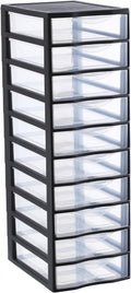 Sundis 10-Drawer DIY Storage Tower, Black
