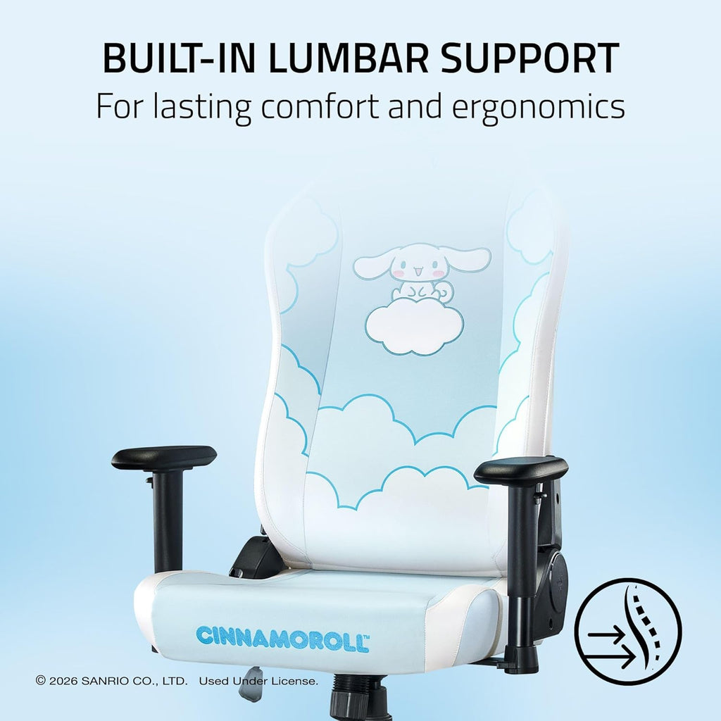 Razer Iskur V2 X NewGen Ergonomic Gaming Chair — Built-in Lumbar Support, Cooltouch Gen-2 EPU Leather, Ultra-Wide Seat Base, Adjustable 152 Degree Recline, Foam Cushions — Cinnamoroll Edition