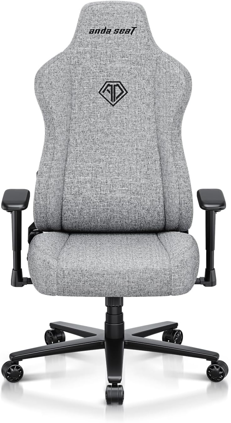 Anda Seat Novis Gaming Chair for Adults -Reclining Video Game Chairs, Linen Fabric Ergonomic Office Chair for Home & Work, Heavy Duty Back Lumbar Support - Gray Fabric, XL