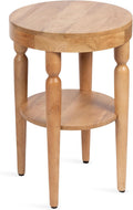 Kate and Laurel Ardentown Modern Round Wood Side Table, 16 x 16 x 24, Natural Wood, Turned Leg Two-Tier End Table for Use as a Bedroom Nightstand or Living Room Plant Stand Table