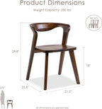 Furniture of America Nazaen III Mid-Century Modern Solid Wood 5-Piece Live Edge Dining Set – 82.5" Brown Table with Upholstered Chairs for Home Kitchen, Dinette, Rich Walnut