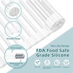 Ohuhu Over Sink Dish Drying Rack, 17.6" W x 15.4" L Roll Up Dish Racks Kitchen Sink Organizer Silicone Wrapped Large in Sink Dish Drying Rack Foldable Rolling Drain Mats Anti-Slip