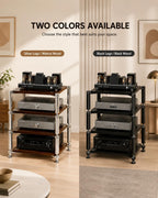 Heavy Duty AV Stand, Open Design’s Audio Racks with Shock-Absorbing Foot pegs, Strong Load-Bearing Capacity Audio Component Rack, for Offices and Recording Studios (Black Walnut, 3-Tier)